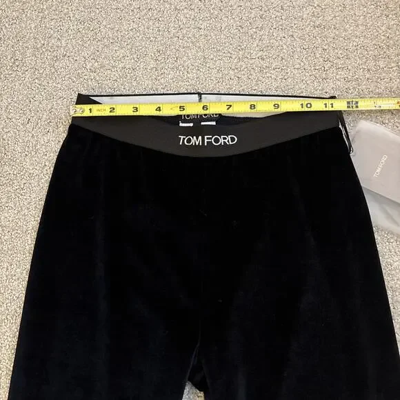 Tom Ford Stretch Velvet Signature Midnight Blue Leggings Women's Size Small - Picture 9 of 13